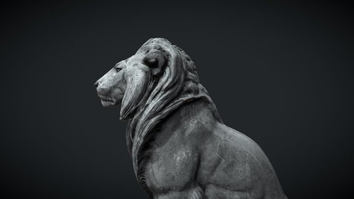 [CC0] Seated Lion - Ready to Unity HDRP 3D Model