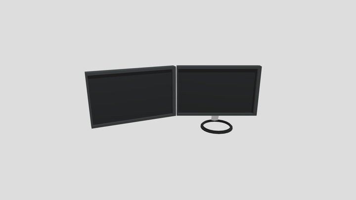 Duel Monitor setup (no desk) 3D Model