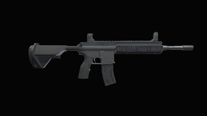 (M416) Modern assault rifle 3D Model