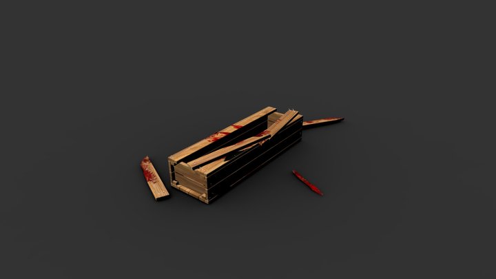 Wooden Coffin 3D Model
