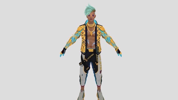 Free  Fire Humican bundle 3D Model