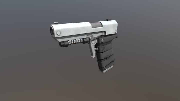 Chrome Elite Pistol 3D Model