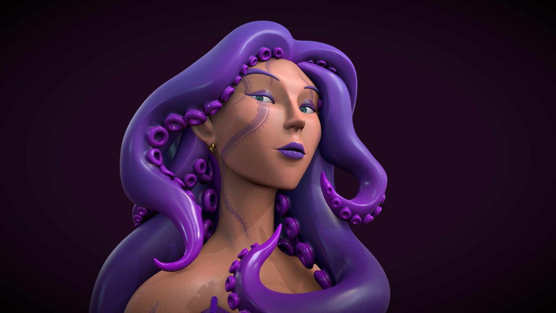 Squid Hair Girl — Sketchfab embed 3D viewer