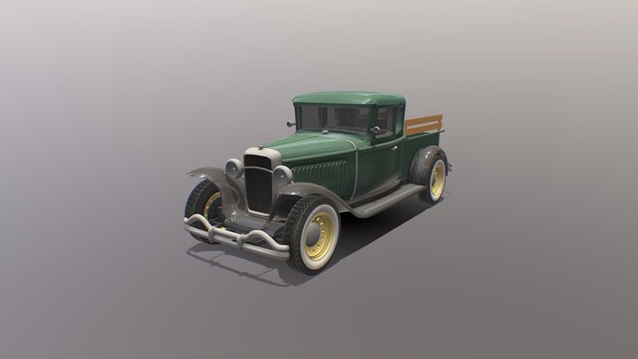 Ford Pickup 1930 low poly model 3D Model