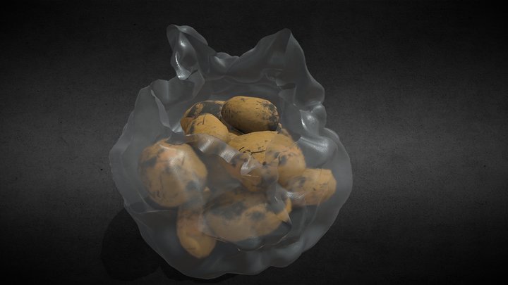 Potatoes in cellophane bag – Free 3D Model STL
