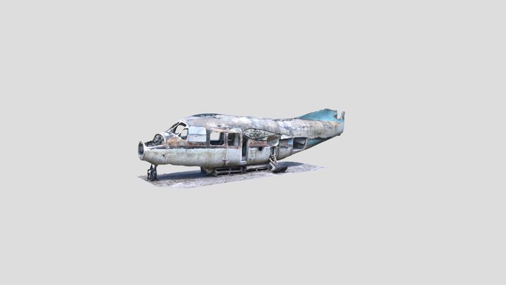 Piaggio P-166 Portofino wrecked Airplane 3D Model