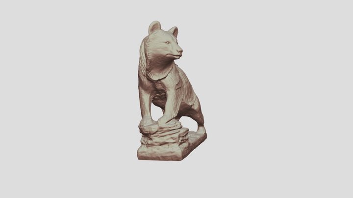 Brown Bear Statue 3D Model