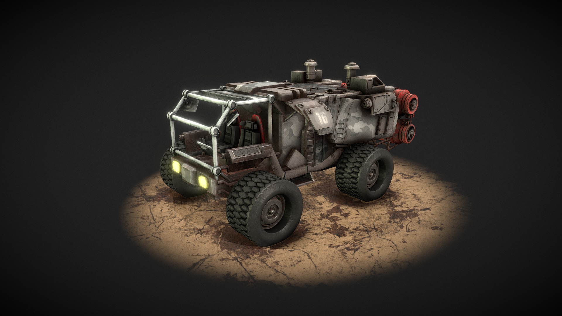 3D model army TRUCK - This is a 3D model of the army TRUCK. The 3D model is about a toy vehicle on a surface.