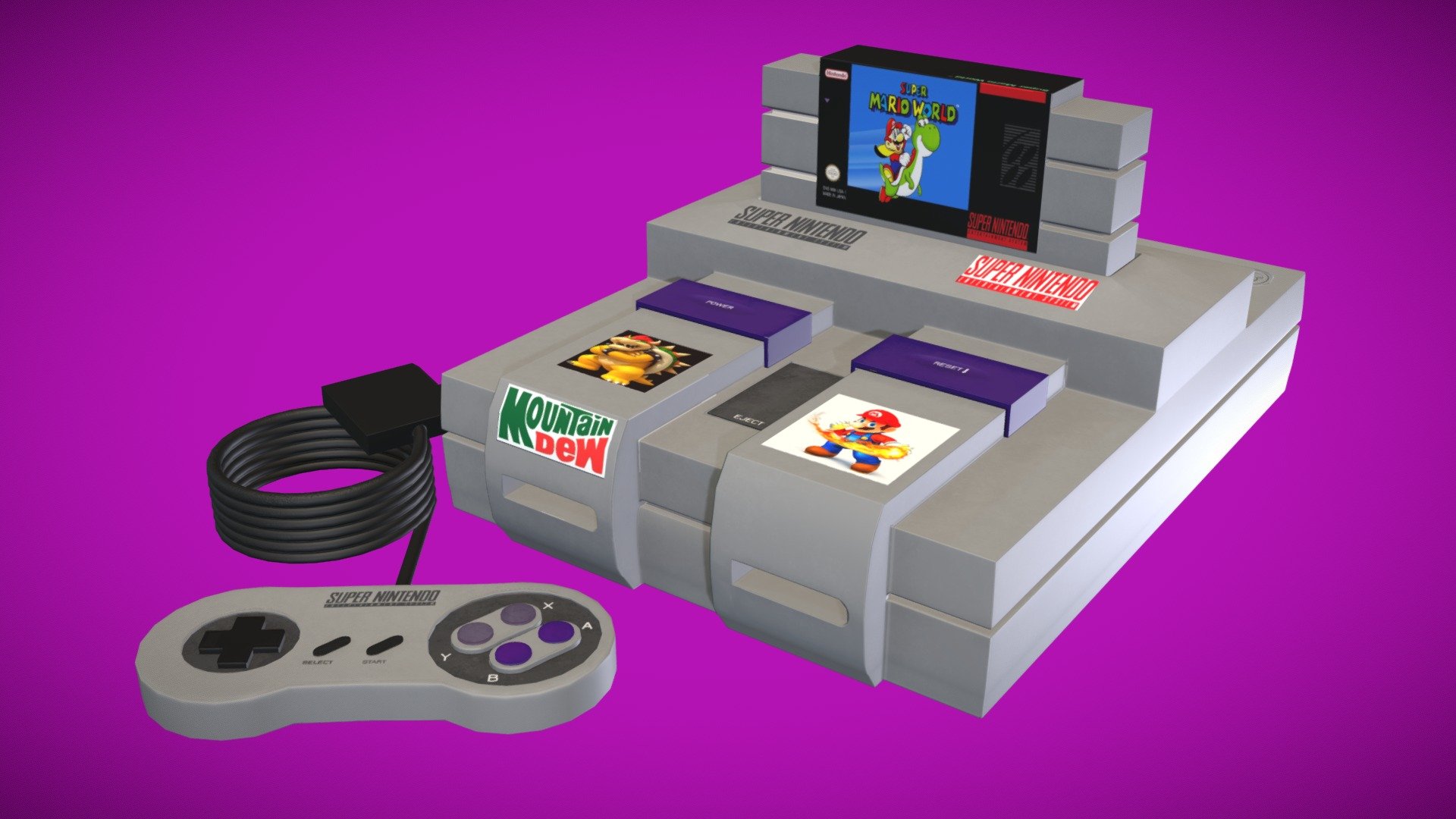 Super Nintendo 3D model by jrickard [c25ee4c] Sketchfab