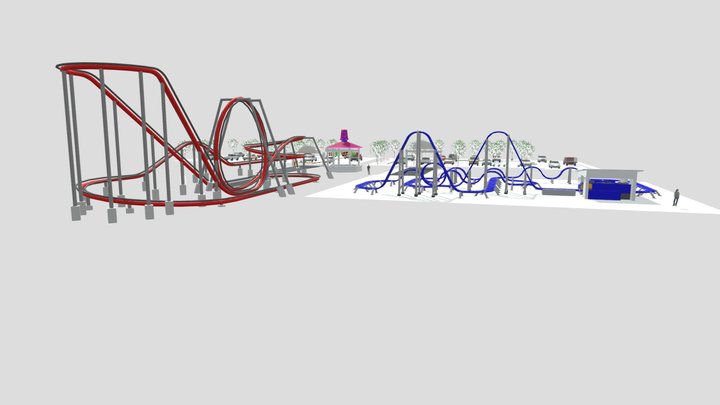 Roller Coaster 3D Model