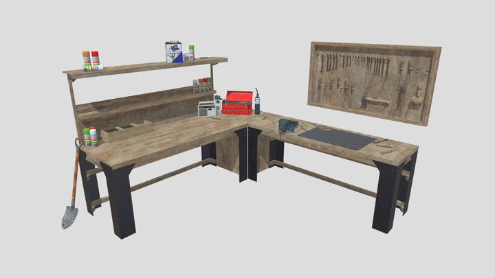 Garage Desk 3D Model