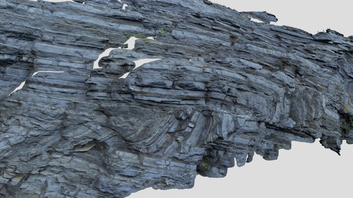 Fault-propagation-fold in pelagic limestones 3D Model