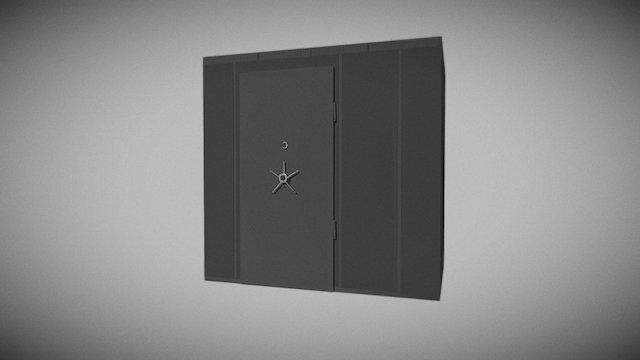 Safe Room with Vault Door 3D Model
