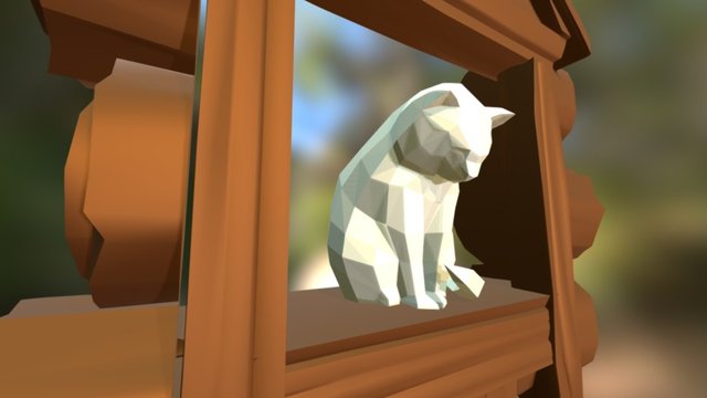 Cat in the Window 3D Model