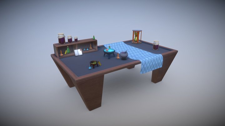 Stylized Alchemy Table 3D Model