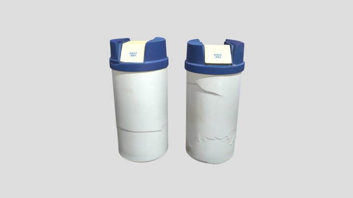 Two paper recycling bins 3D Model