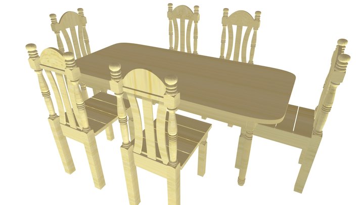 Dining Set2FBX 3D Model