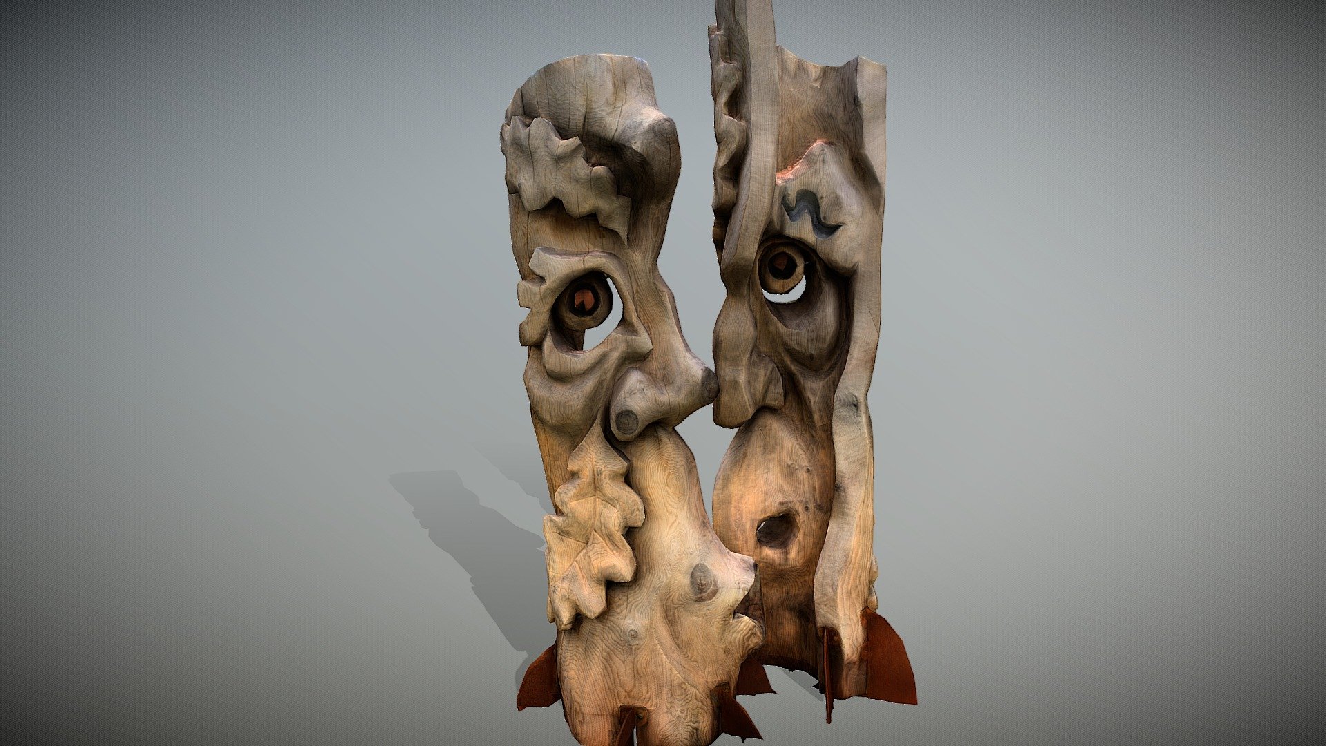 Sculpted Wood Statue