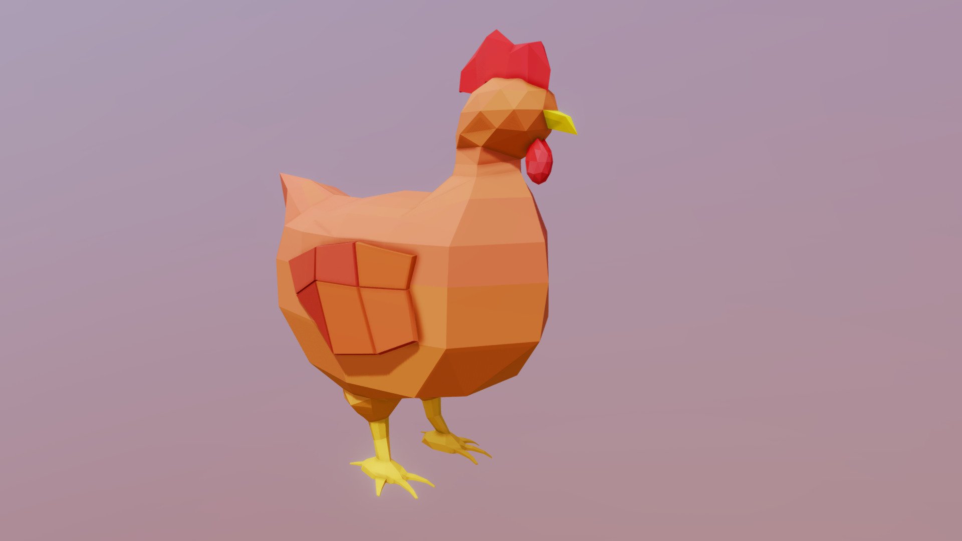 lowpoly chicken - gallina lowpoly