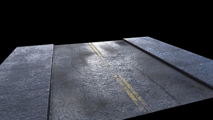 Modular street + pavement wet LP 3D Model