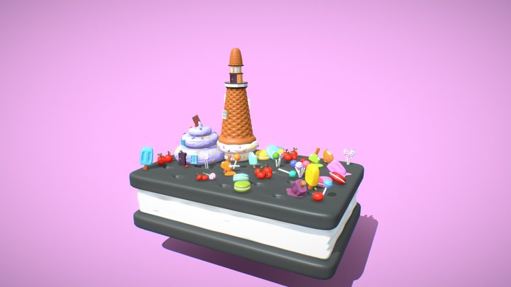 ice cream light house 3D Model