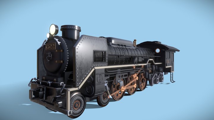 C62 steam train cabin 1 (cokpit) 3D Model