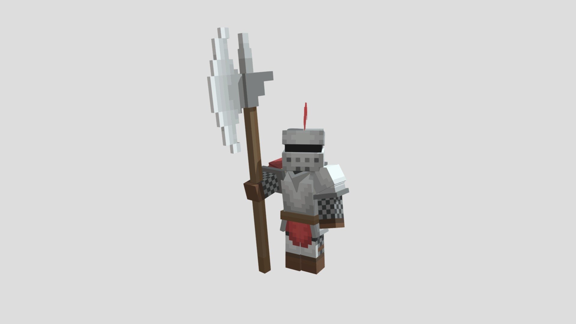 Knight with Halberd - 3D model by NutriaSaurio [c27220f] - Sketchfab