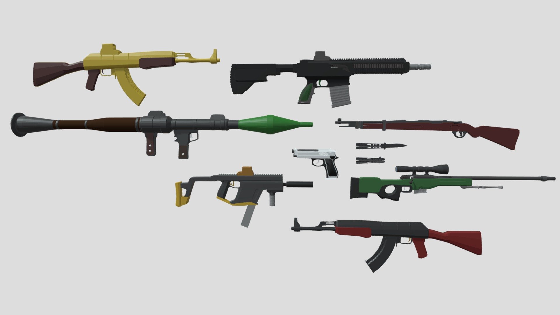 gun pack - 3D model by deathboos8 [c2723f8] - Sketchfab