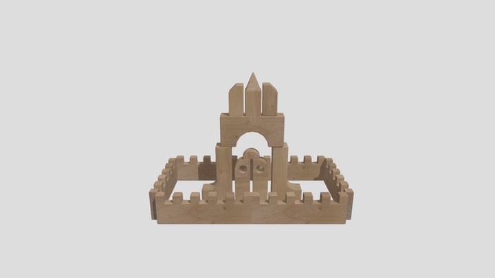 Finished Block Castle 3D Model