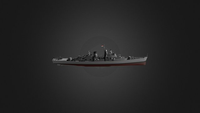 USS Atlanta (Belajar Texture) 3D Model