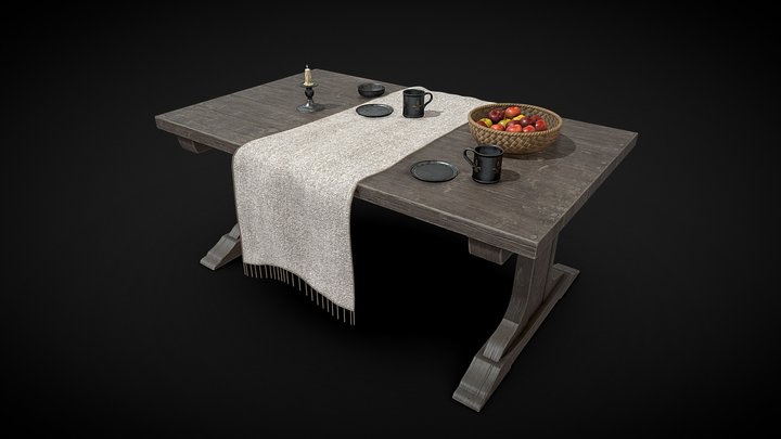 Medieval Market/ Table and Decorative Objects – Gratis 3D-model STL