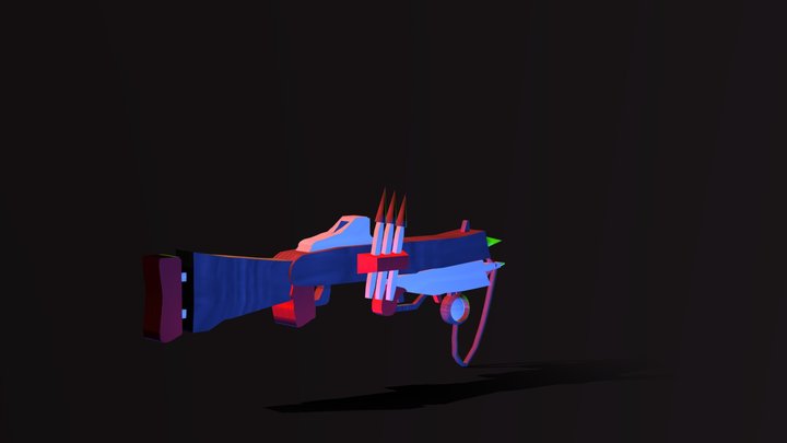 Very Low-Poly Harpoon Gun 3D Model