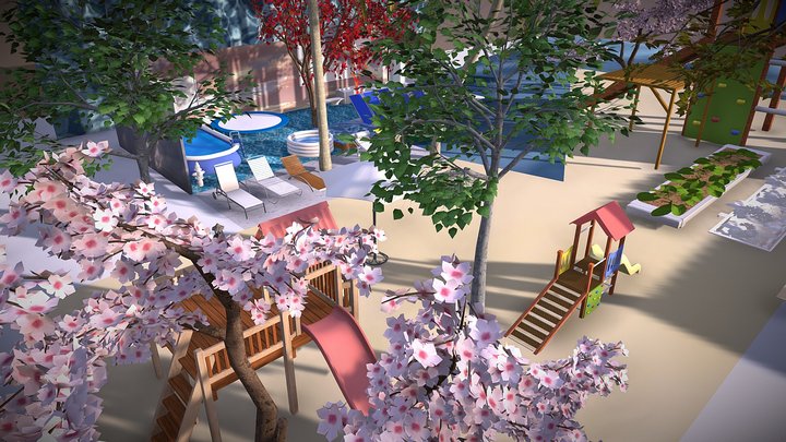 Maison Piscine 3D Model