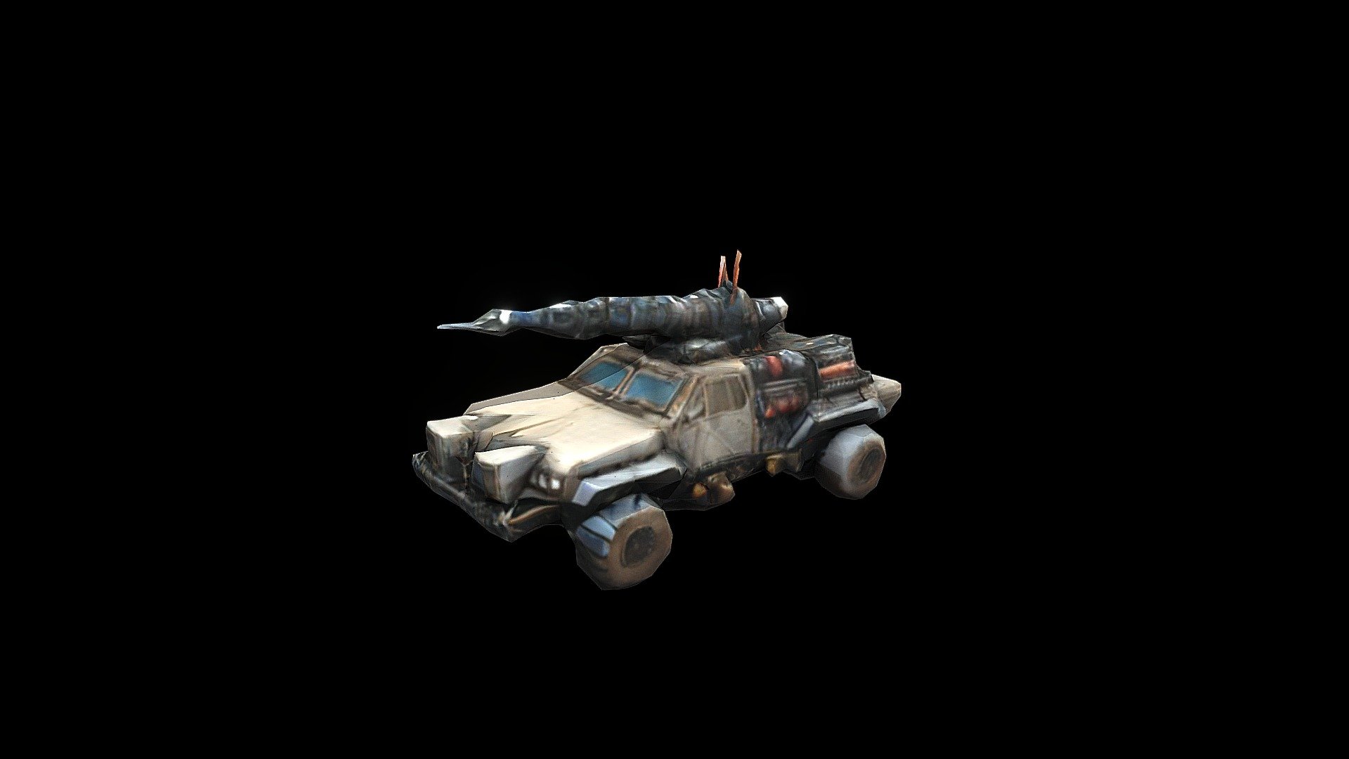 a drawing of a military vehicle with a rocket - Download Free 3D model ...