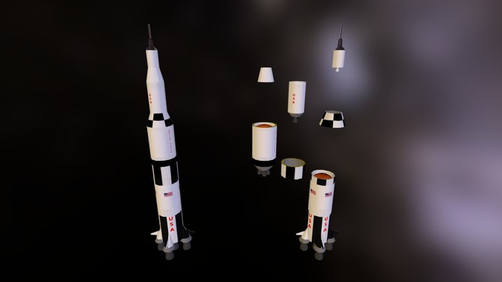 Saturn V Rocket (Apollo 11) 3D Model