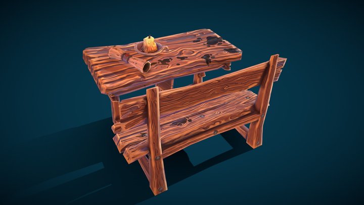 Stylized Desk 3D Model