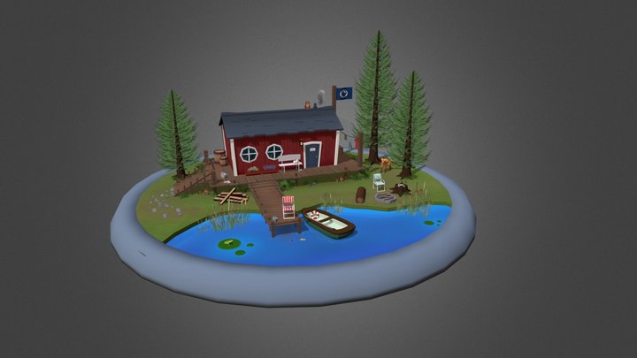 Diorama "Fisher's Hut" 3D Model