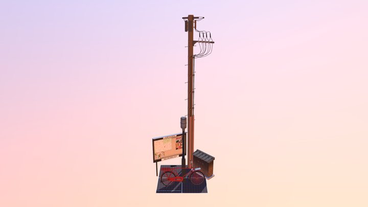 5 Props for a Kyoto City Scene 3D Model