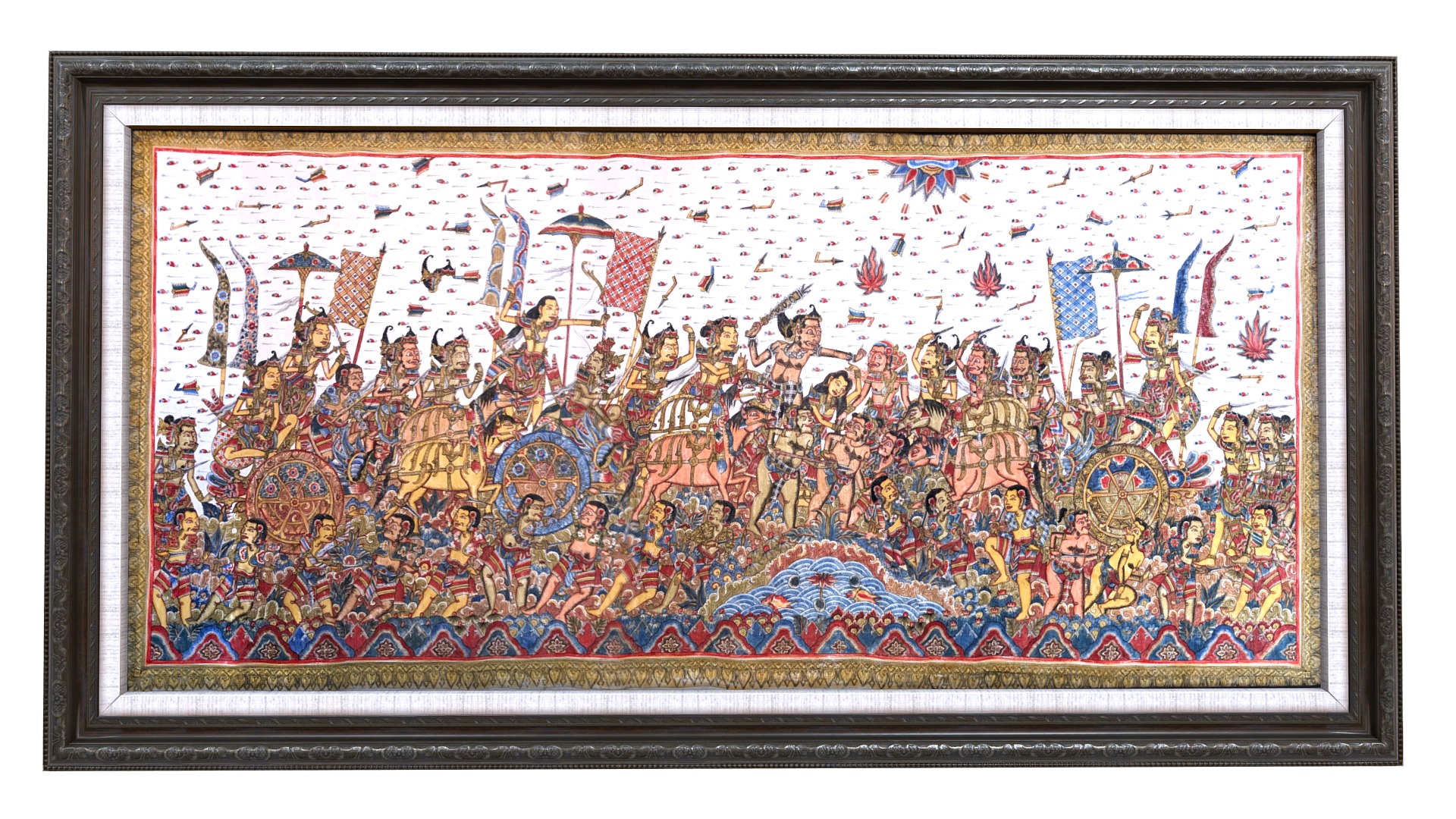 3D model Balinese picture wood frame great battle scene - This is a 3D model of the Balinese picture wood frame great battle scene. The 3D model is about a painting of a battle scene.