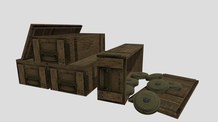 Crates & Mines (Background) – Free 3D Model STL