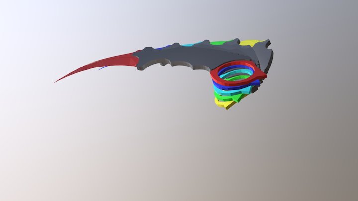 Knife Karambit Red 3D Model