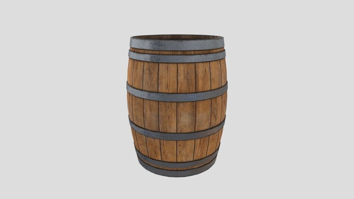 Wooden Barrel 3D Model