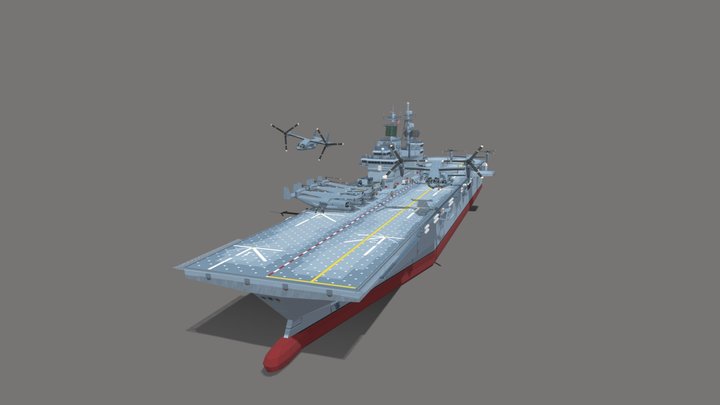 Blockbench 1:1 USS Wasp 3D Model
