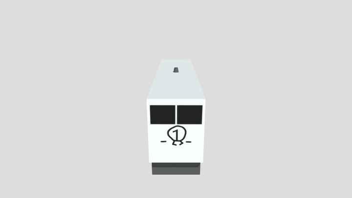 Ultra low poly diesel locomotive 3D Model