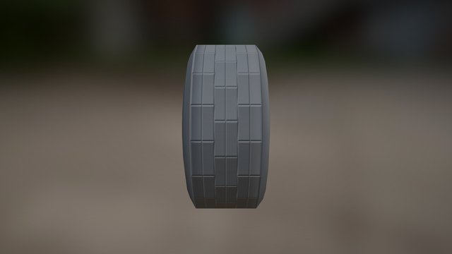 Low Poly Wheel Normals Test 3D Model