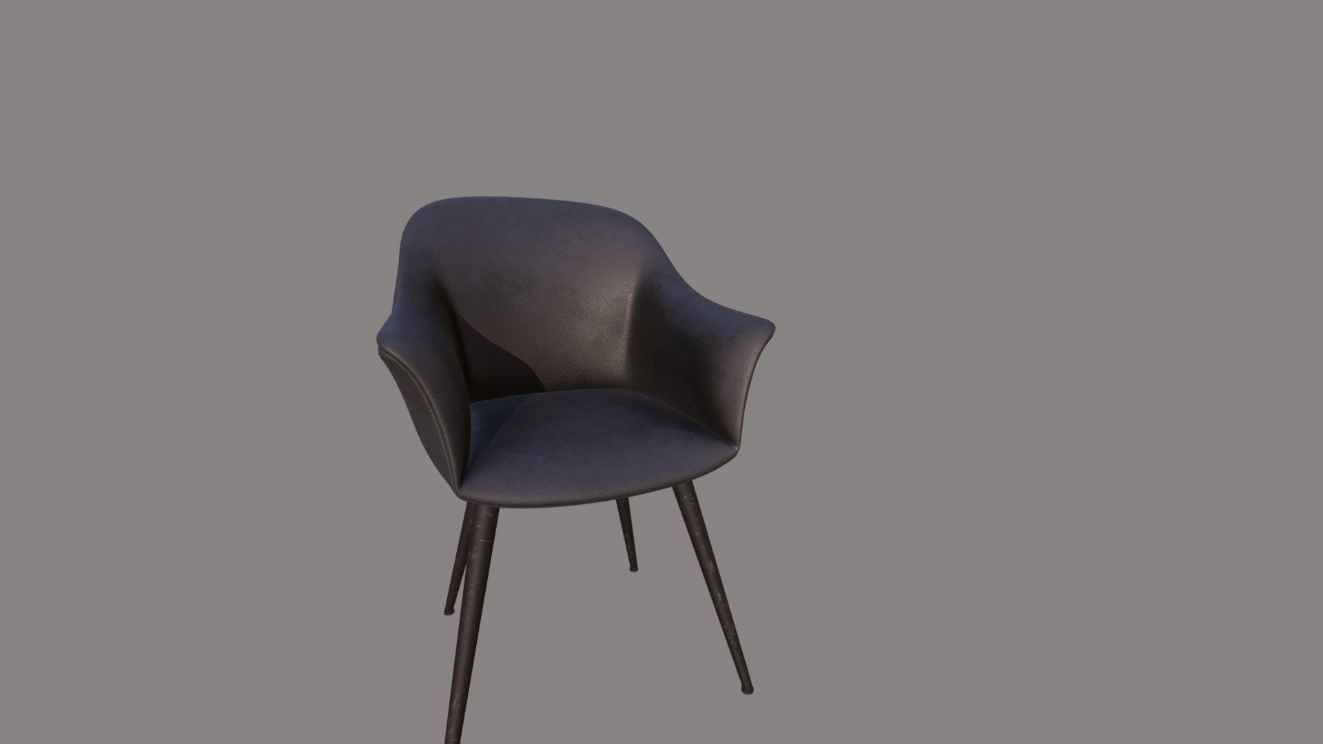 3D Black Leather Chair
