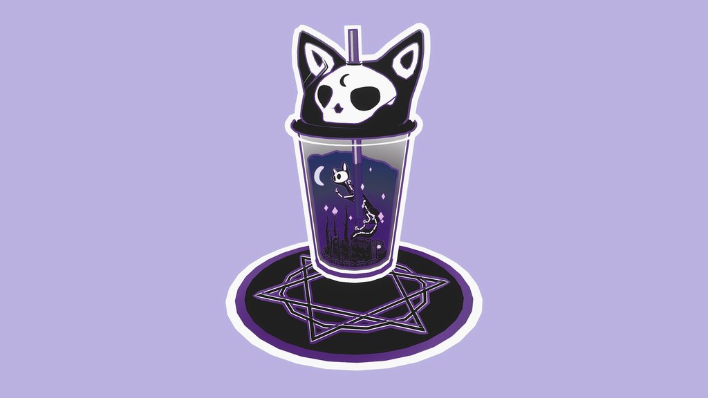 Kawaii Skeleton Cat Cup