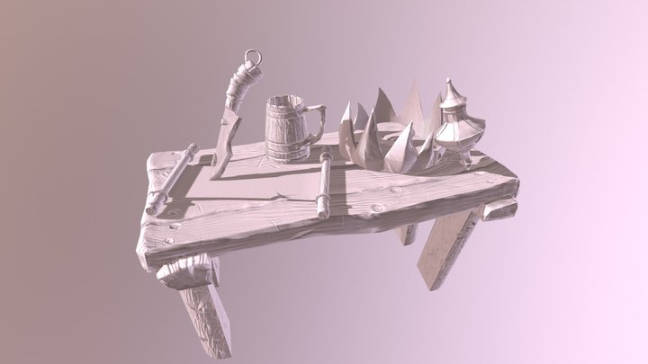 Stylized fantasy table 3D Model