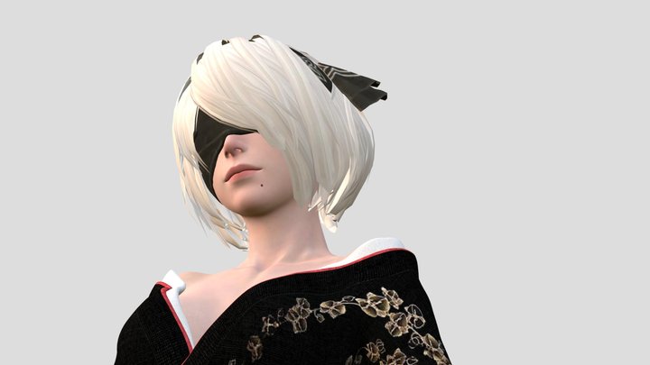 2b in kimono 3D Model