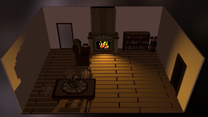 Undertale Toriel's livingroom+kitchen 3D Model
